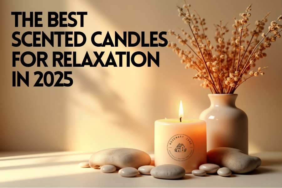 Lavender and chamomile candle for relaxation