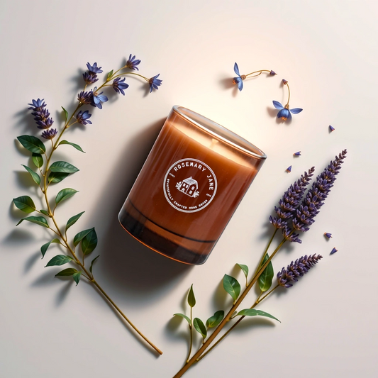 Lavender and Patchouli Scented Classic Candle Amber 300ml/30CL