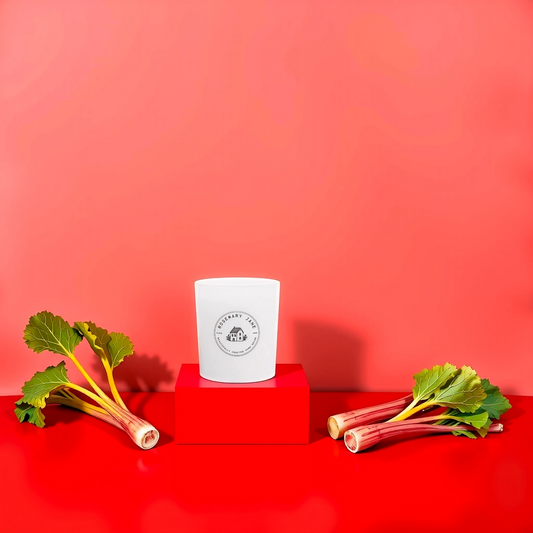 Rhubarb Scented Classic Candle White 300ml/30CL