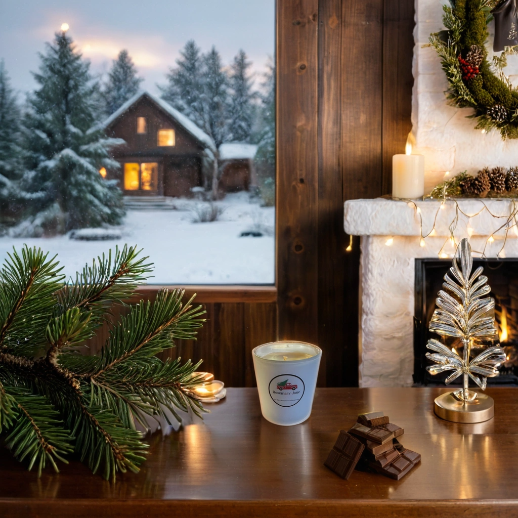 Classic white Hot Chocolate & Macaroon Christmas Candle (30cl)