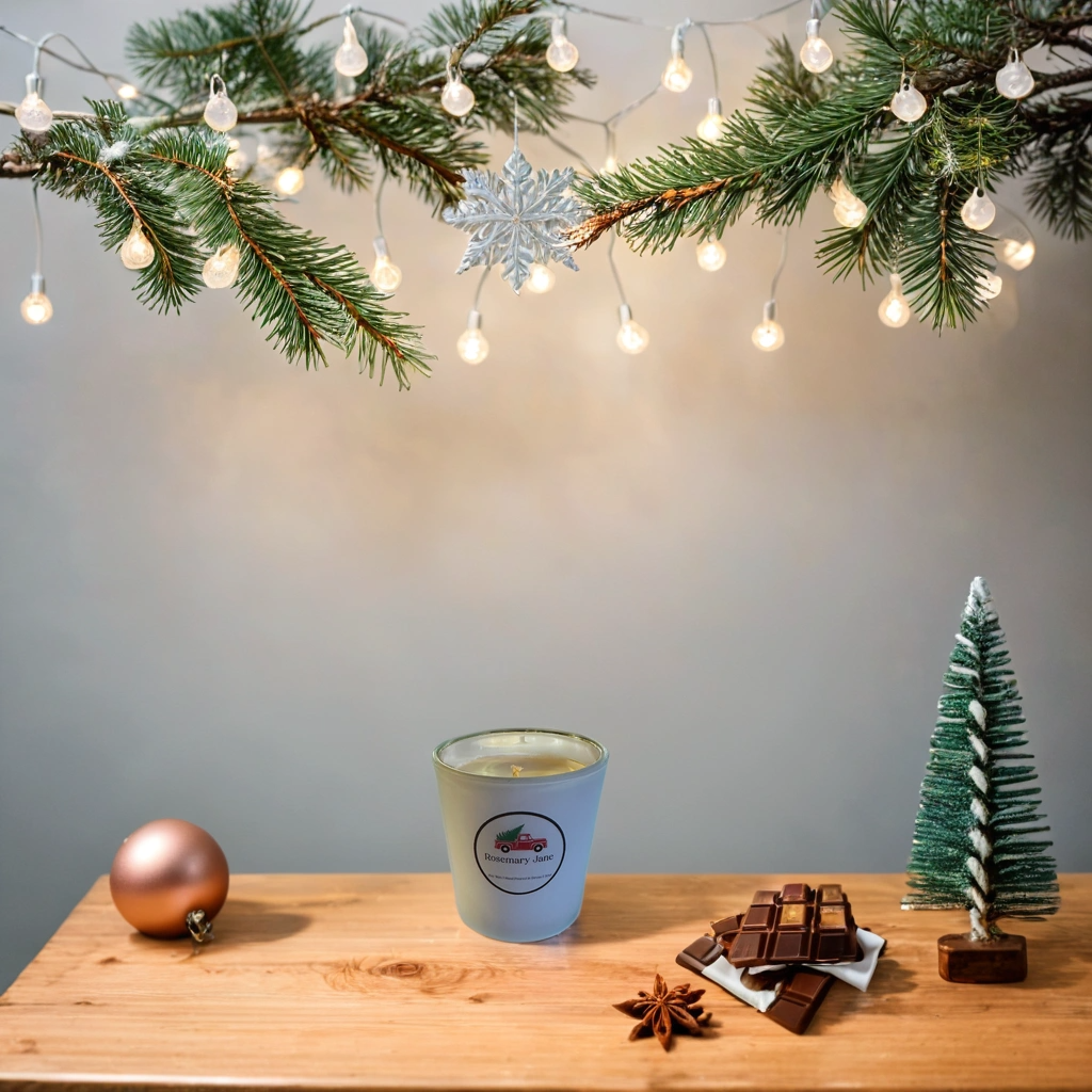 Classic white Hot Chocolate & Macaroon Christmas Candle (30cl)